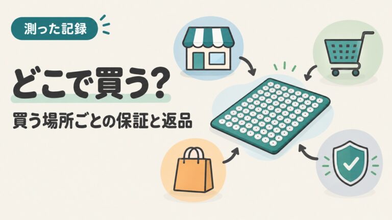 シャクティマットはどこで買う?公式・Amazon・楽天の保証と返品の違い